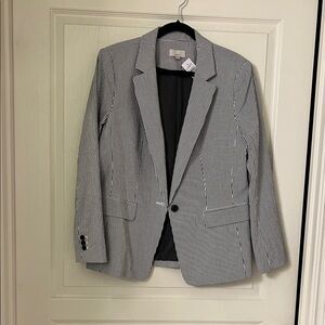 LOFT Black and White Pinstripe Blazer